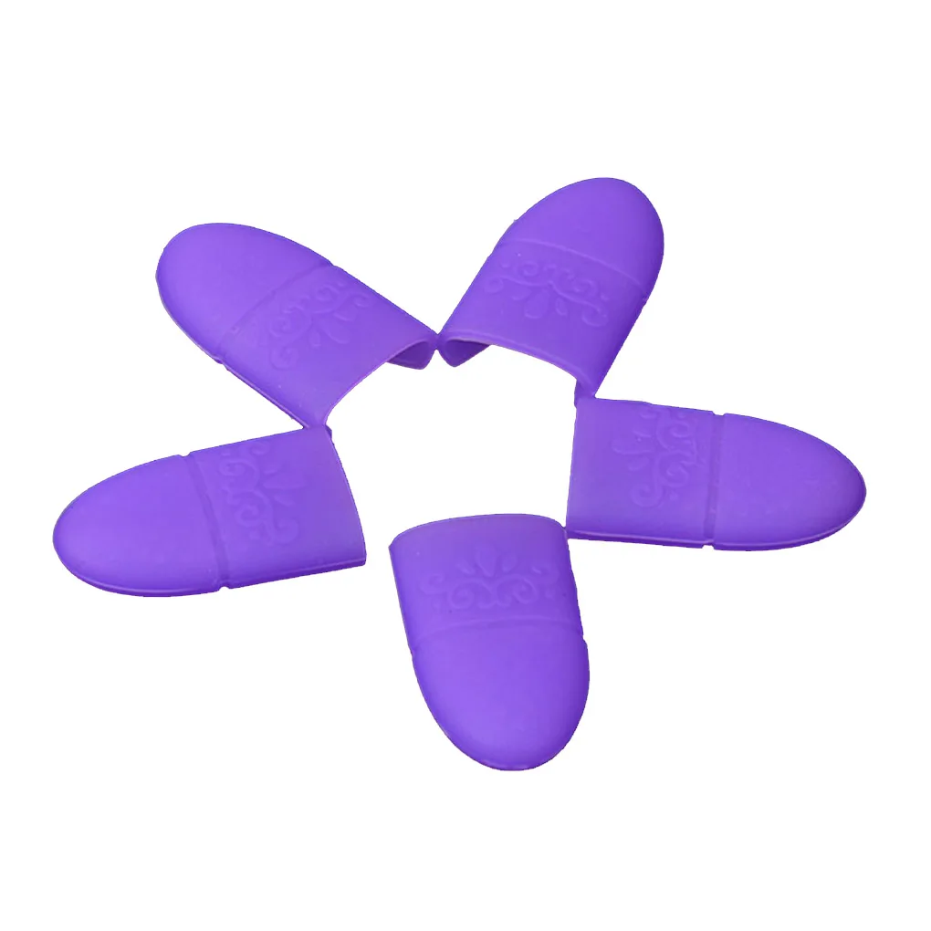 10pcs Silicone Nail Polish Remover Caps - Purple