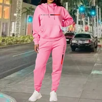 Nouveaux ensembles pour femmes sweat à capuche et pantalon PARIS lettre imprimer haute qualité sport costume printemps automne esthétique vêtements de sport femmes vêtements 4