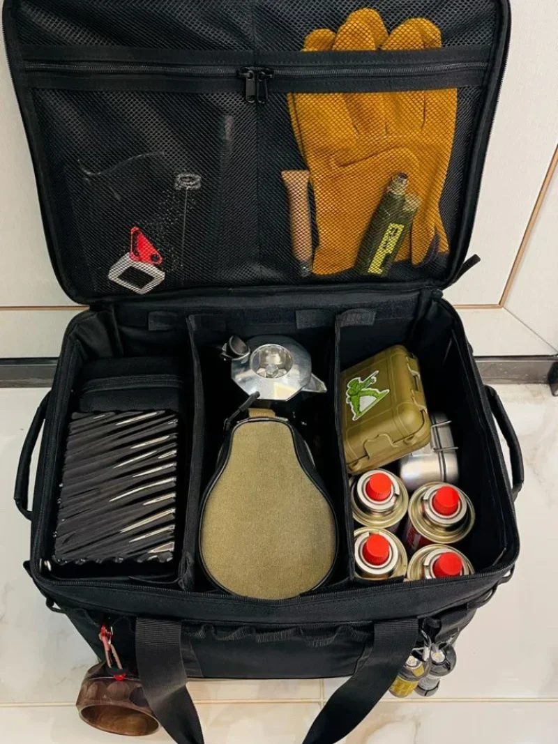 Outdoor Camping Meal Bag, Large Storage Lamp Tableware Bag, Camping Tool, Picnic Camp Travel Bag
