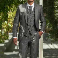Latest Design Suits for Men Italian Style Peak Lapel One Button 3 Piece Formal Casual Groom Wedding Tuxedo Male Suit Slim Fit