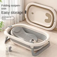 Real-time Digital temperature sensitive Baby Shower Basin Foldable Portable Children's bath tub  Anti Slip Mat