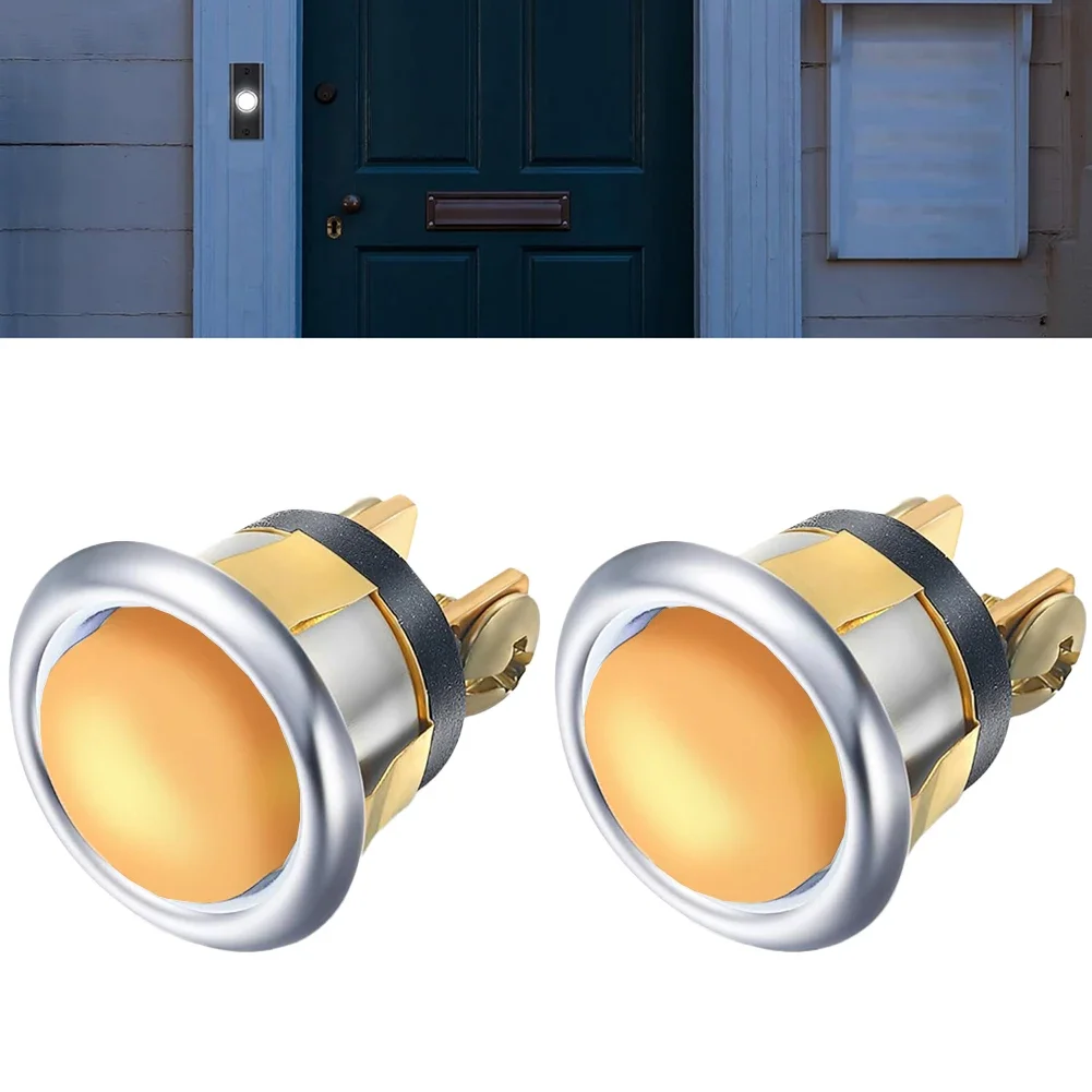 2pcs Lighted Doorbell Button Replacement Wired Doorbell Button Push Yellow Light Touch Switch ﻿Hardware