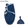 Muslin Baby Blankets Swaddles With Cap Newborn Soft Swaddle Wrap Cotton Baby Bedding Accessories Bath Towel Swaddle 1