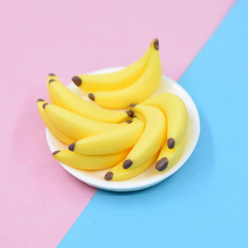 

10Pcs 1:12 Dollhouse Miniature Fruit Banana Dolls House Food Accessories Toys Fruit Banana Play DollHouse Toy Decorative Craft