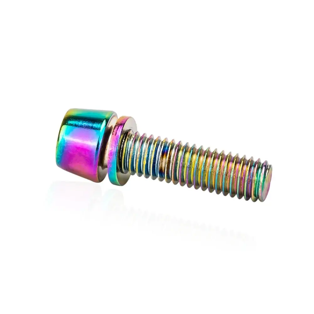 ZTTO Bicycle Rustproof Steel Stem Screw Colorful Rainbow