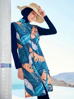 3PCS Muslim Swimwears Modest Burkini Waterproof Women Long Sleeve Swimsuit Full Cover Swim Costumes Swimwear Hijab Top Pants