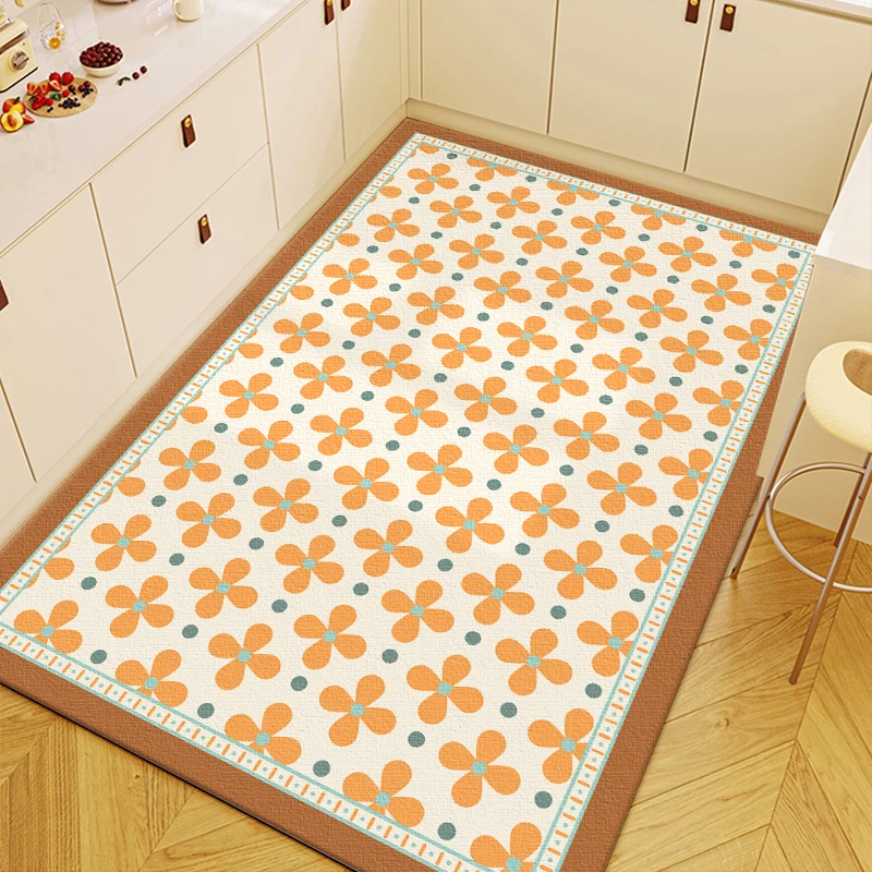 Cuttable Kitchen PVC Waterproof Oil-proof Carpets Non-slip Entrance Door  Mat Soft Balcony Leather Rug Soft Living Room Carpet