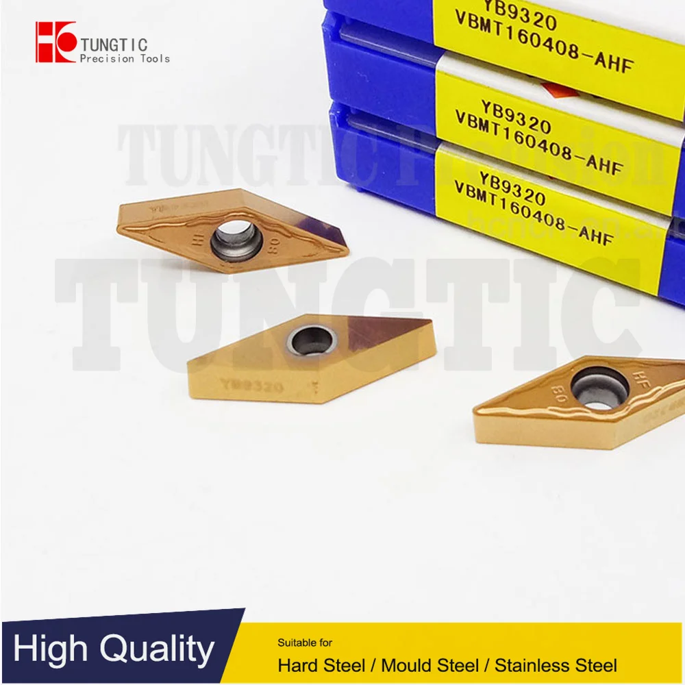 

TUNGTIC VBMT160408-AHF VBMT332-AHF Turning Inserts Carbide Cutter For Steel