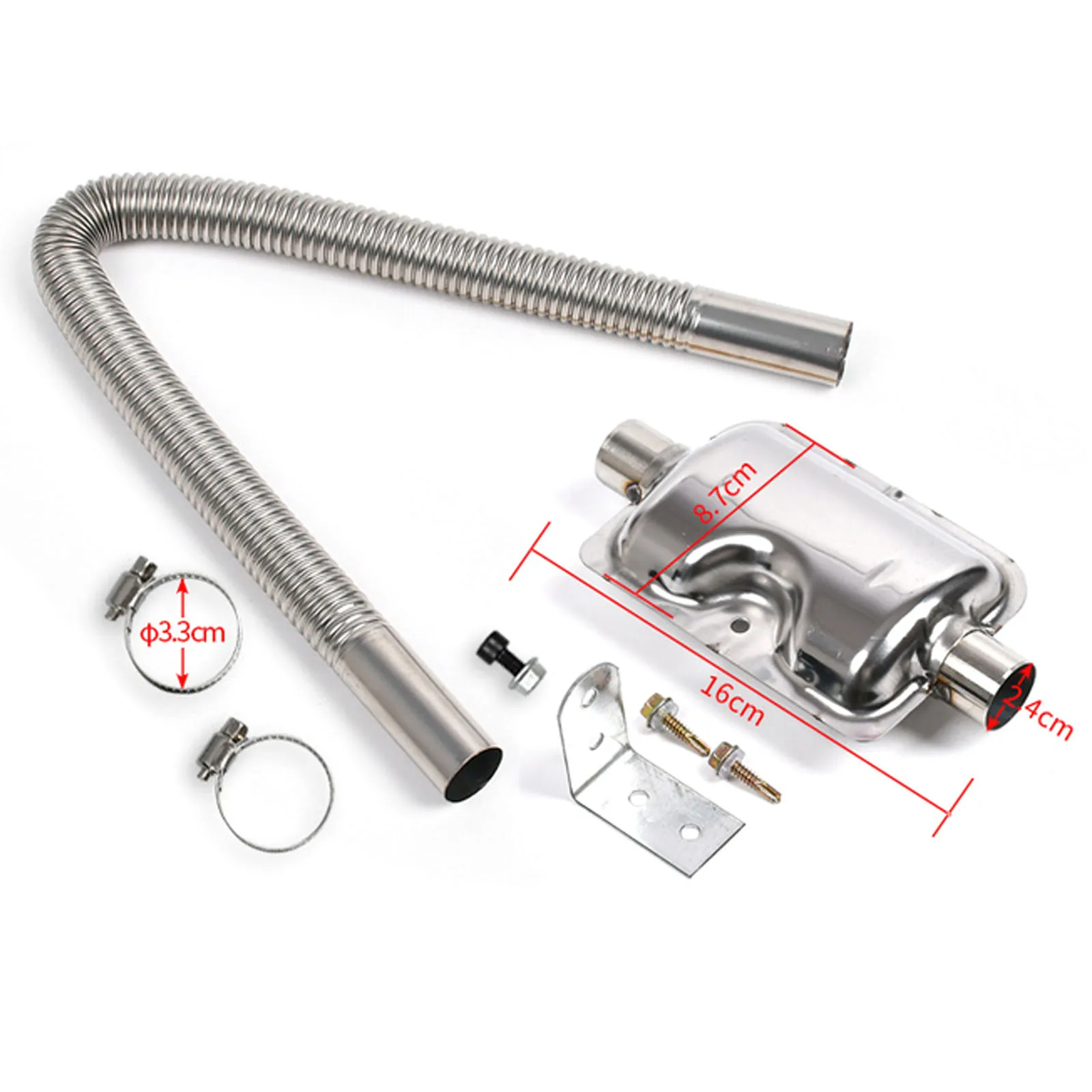 Exhaust Assembly 60-300cm Air Diesel Parking Heater Stainless Steel Exhaust Pipe Tube Gas Vent Fuel Tank Car Heaters for Propex Heater
