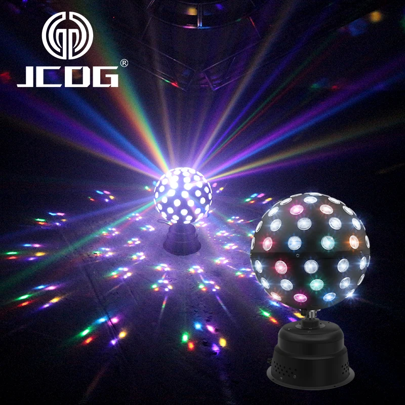 JCDG 50W Disco Ball Stage KTV Disco Rotating Moving Head Audio Control Remote Strobe Led Crystal Magic Ball Laser Light For Home