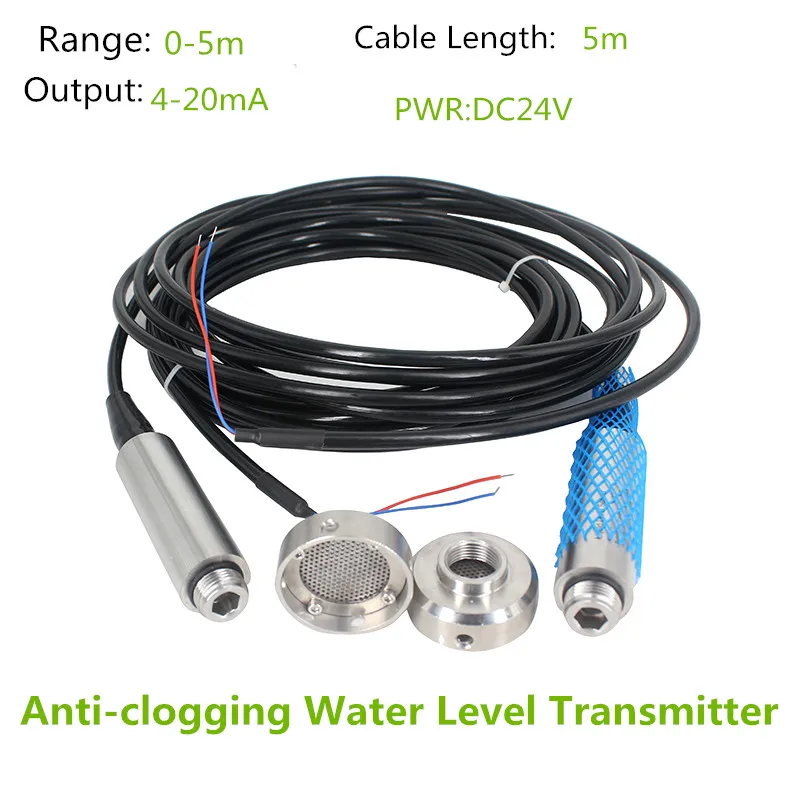 

Anti-clogging Sewage Water Liquid Level Sensor 0.2%FS 4-20mA Output Range 5m Cable Level Transmitter QDY30B