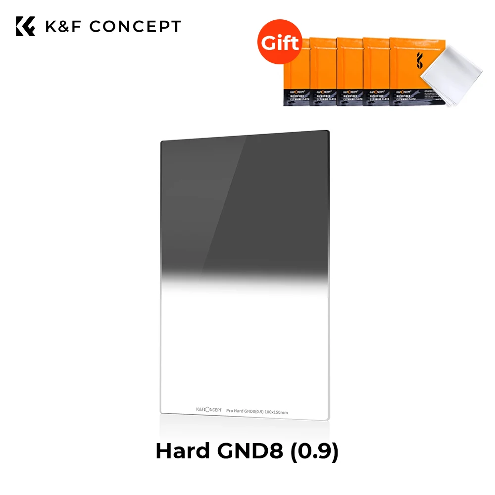

Твердый градиентный фильтр нейтральной плотности K & F Concept ND8 (3 остановки), 100 мм x 150 мм, многослойное покрытие 28, защита от царапин