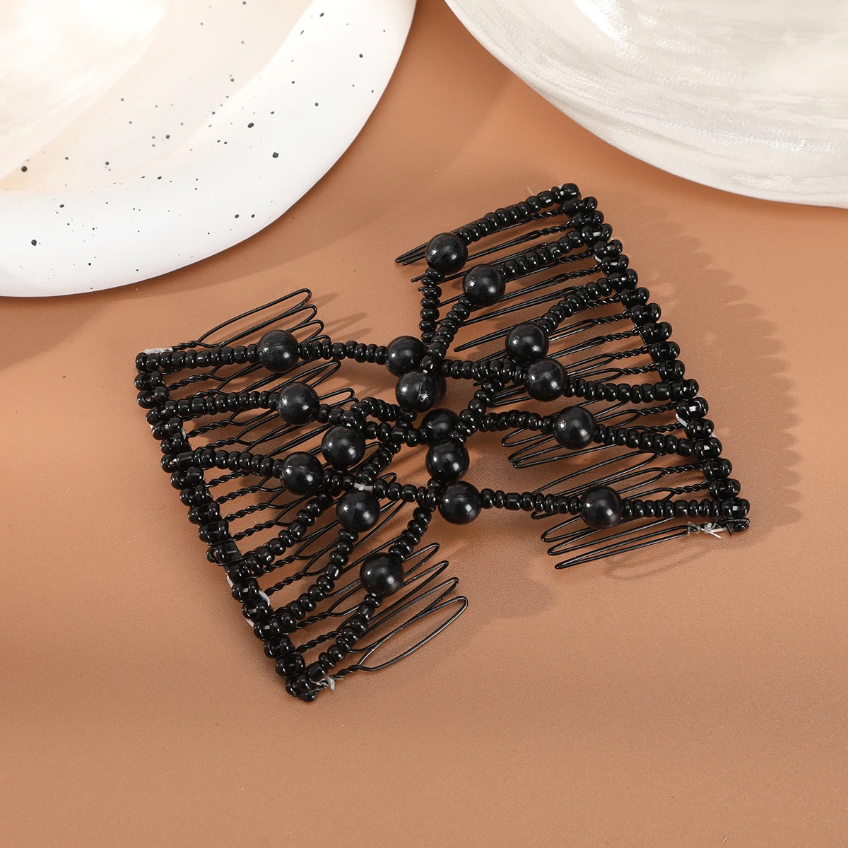 Pearl Plate Hair Double-Row Comb Hair Comb Large Temperament Hairpin Clip Fixed Hair Hairpin Female Back Of The Head Headwear