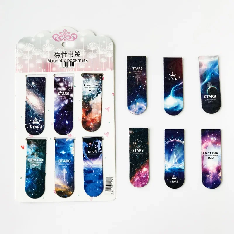 Magnetic Bookmark 6pcs/Set Kawaii Sky Cactus Magnetic Bookmarks