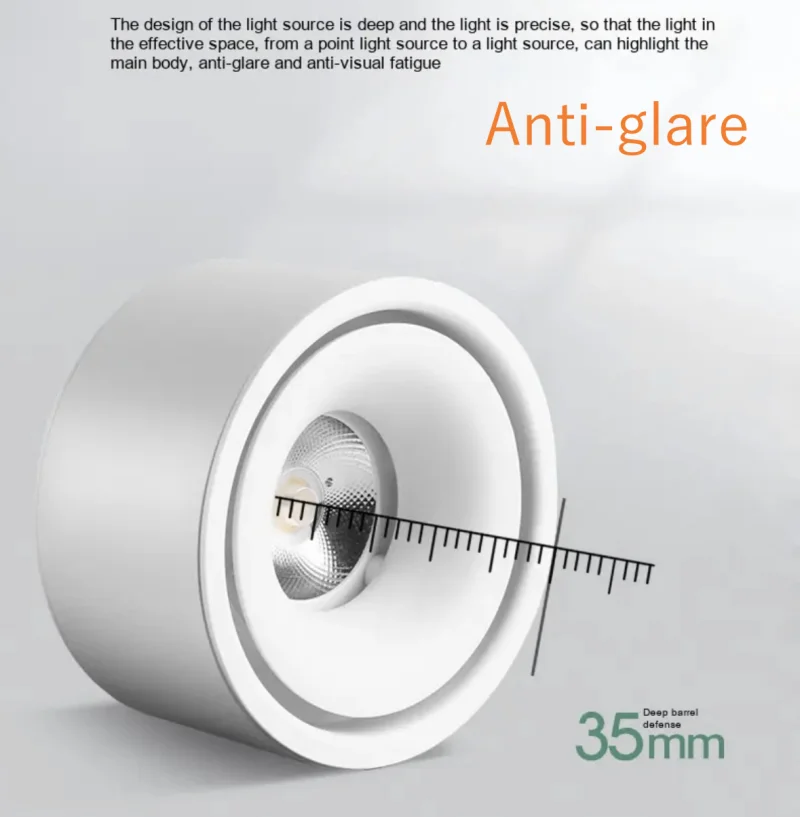 Anti-glare Surface Mounted LED Downlight Dimmable Spotlight COB Non-opening Ceiling spot 7W12W15W 110V 220V Round Ceiling Lamp led ceiling light,ceiling light