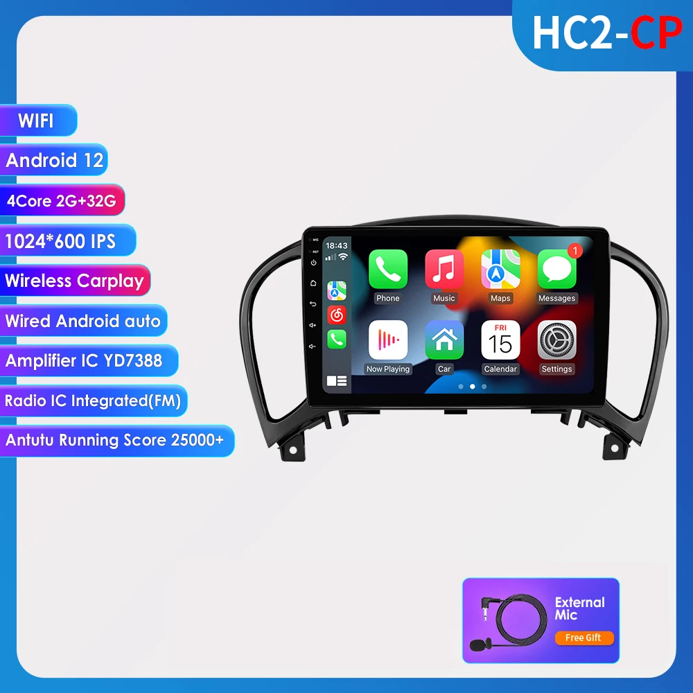 

Auto Radio Android for Nissan JUKE Car Stereo Radio 2010 - 2014 Carplay AI Voice Multimedia Video Audio GPS Player 2DIN Screen