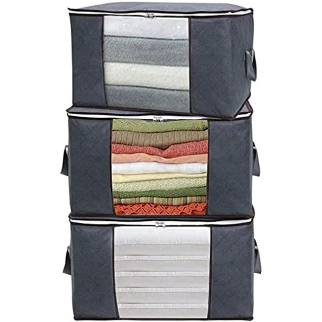 1pc Large Zippered Clothing Storage Box, Modern Style Polyester
