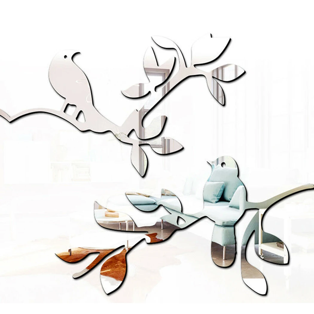 1Pc Specchio Wall Sticker 3D Mirror Bird Art Acrilico Murale Decalcomania Rimovibile Wall Sticker Decorazione Della Stanza Di Casa Wall Sticker