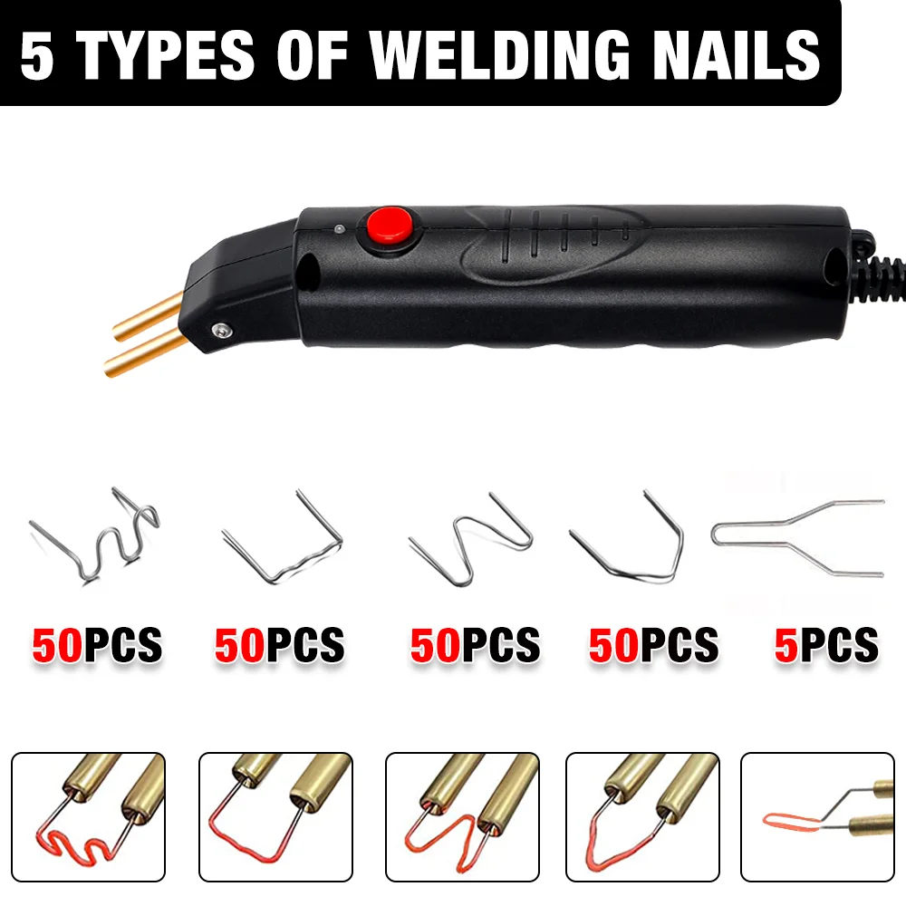 Plastic Welding Kit 100W Plastic Welding Machine Thermal Stapler Electric Soldering Iron Car Bumper Repair Kit PVC Portable Home Garage Welding Tool
