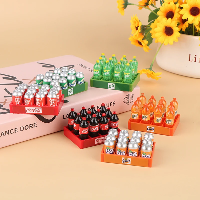 Dollhouse Miniature Soda Drink 1Set 1:12 for DIY Accessory Toy doll house toys soda bottles