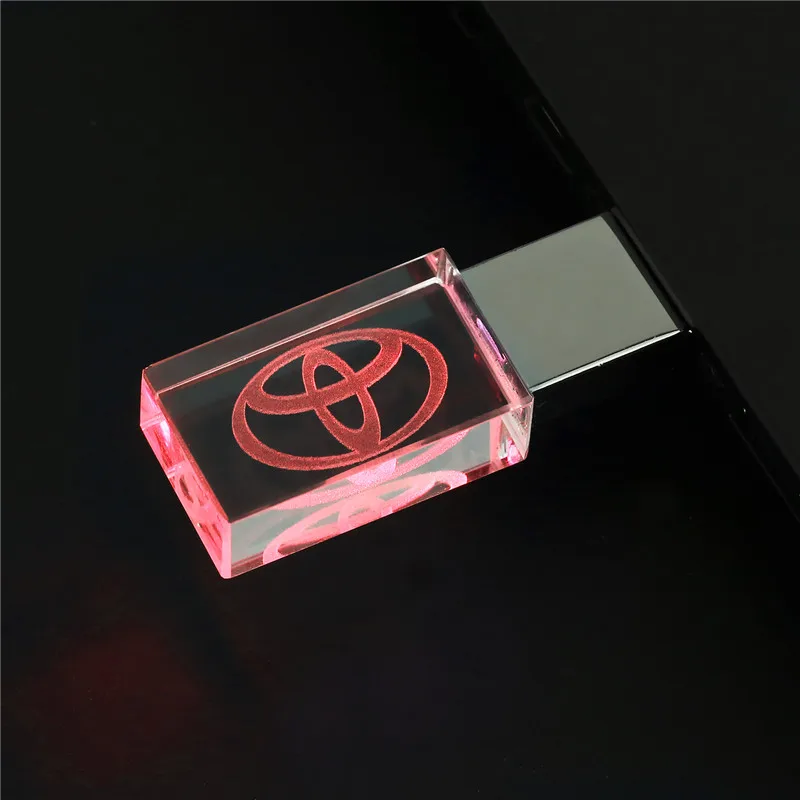 thumbnail image 5 of Nuevo regalo de coche, unidad flash USB de cristal de moda de 128 GB con luz LED, memoria USB con logotipo personalizado gratuito, unidad de almacenamiento externo, 5 of 5