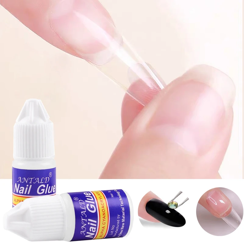 

10pc Nail Sticky Glue with Brush Fast-Dry Adhesive Acrylic Without Impurities Glue for DIY Rhinestone Decoration Nail Art Tools