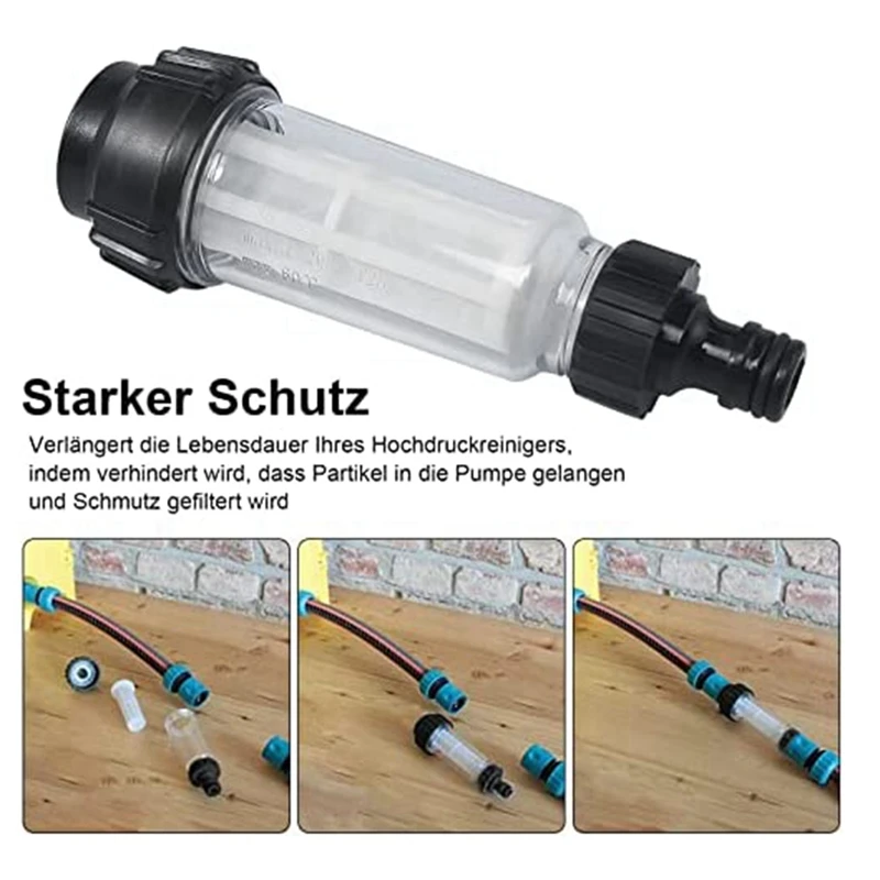 Water filter garden hose Water filter garden hose 3/4 Inch water pre-filter filter set with 5 inserts + 2 quick adapters