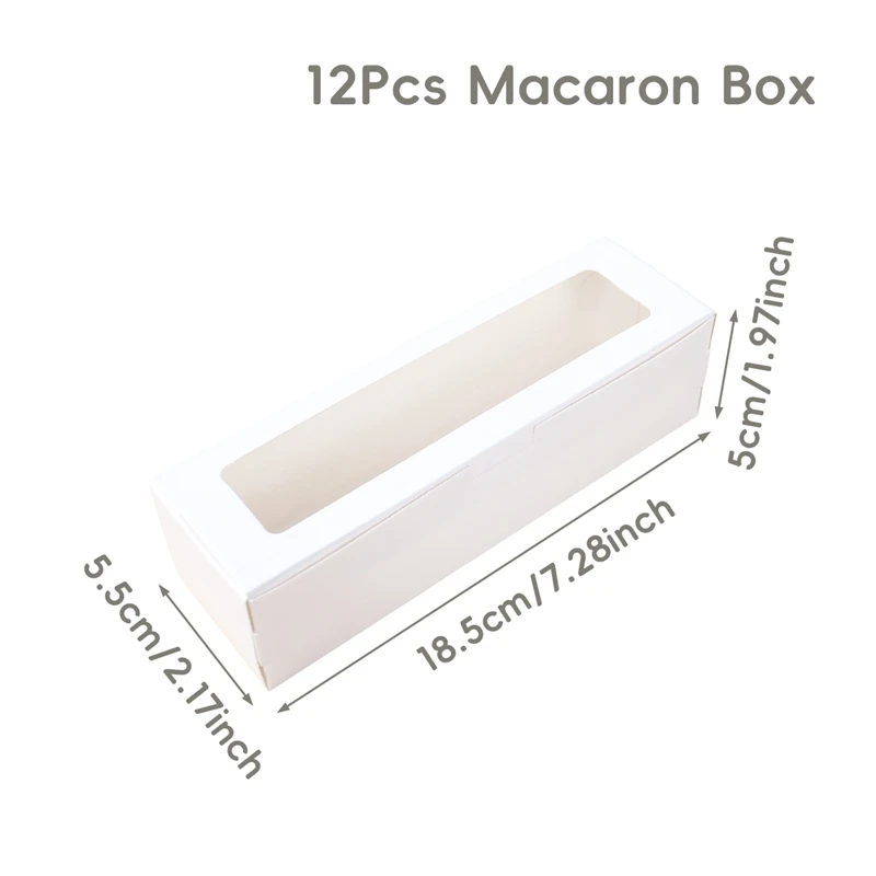 12Pcs Macaron Boxes with Clear Window, Transparent Cookie Packaging Gift Box for Macaro... - SKU MBW02132 - UGI Packaging