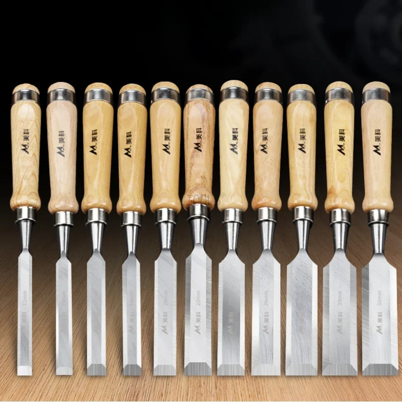 6~38mm German Woodwork Chisels Wood Carving Hand Chisel Tool Set Engraving Chisel Knife Mortise Craft Carpenter DIY Hand Tools