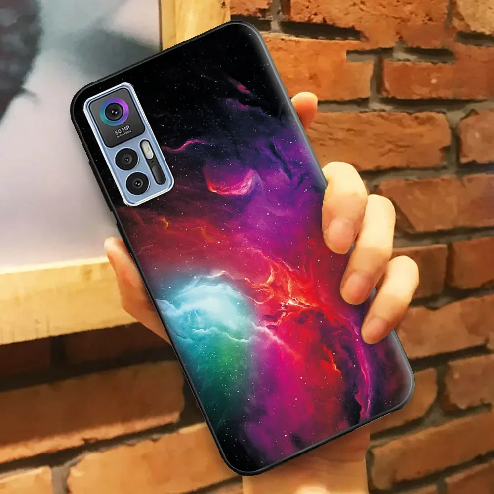 Shockproof Marble Black Silicone Phone Case for TCL 30 Plus and TCL 30 5G