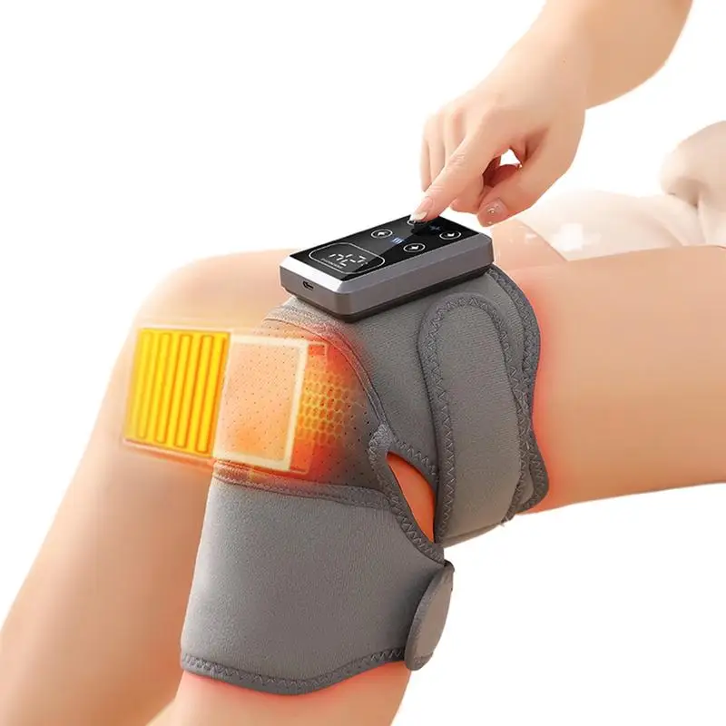 Knee Heating Pad With Massager Electric Heating Wrap Brace For Knee Wireless Design Massaging Protector For Elbows Calves