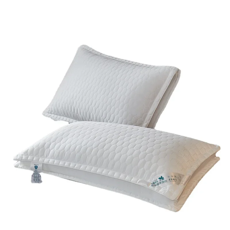 High Pillow Five-star Hotel Quality Cotton Pillow Core Pure Cotton White Pillow Wide Side Three-dimensional Bed 48x74cm 5