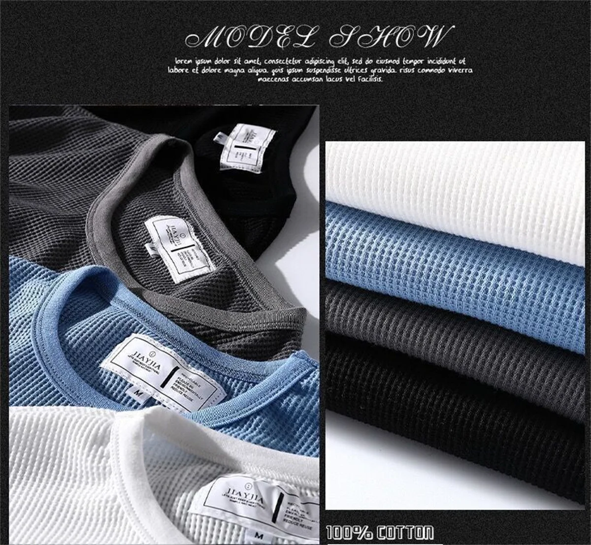 Men's Waffle Knit T-Shirt – Casual Oversized Short Sleeve Crew Neck Tee S34c5f08313d5498fb3df0aa78ef8a01cF