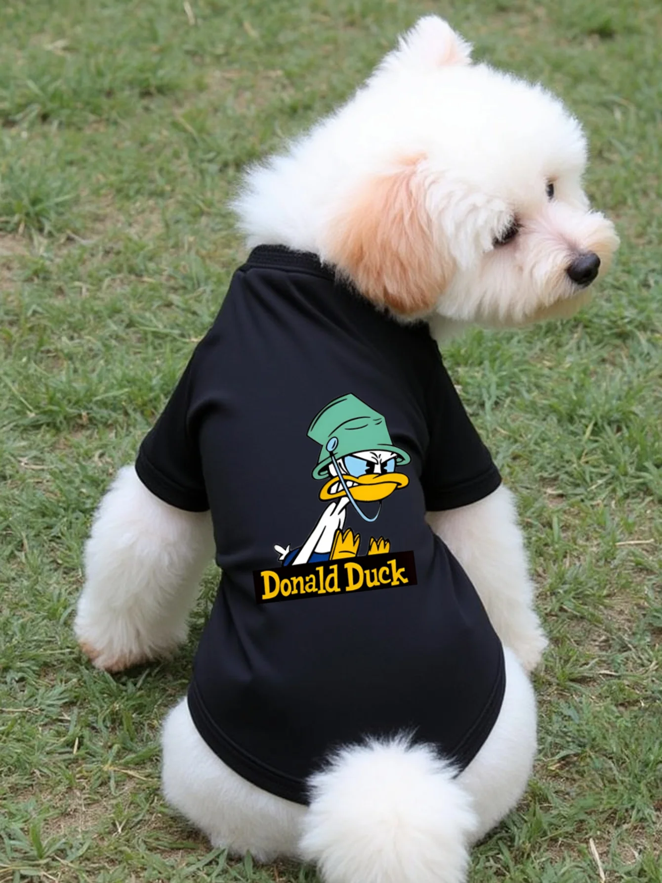 1pc  Donald Duck printed pet  short sleeved shirt,   soft all season pet  short sleeved T-shirt