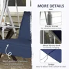 2 Person Porch Swing with Stand, Outdoor Swing with Canopy, Pivot Storage Table, 2 Cup Holders, Cushions for Patio, Backyard 6