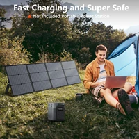 Panneau solaire pliable MHPOWOS 220W, chargeur solaire 40V pour station d'alimentation, camping-car, camping, pêche hors réseau, panneau solaire monocristallin portable étanche IP67 5