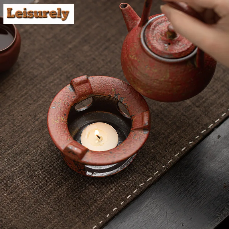 Old Rock Clay Mountain Red Tea Warmer Holder Candle Heater Stove Kettle Stand Boiling Water Carbon Furnace Tableware Supplies