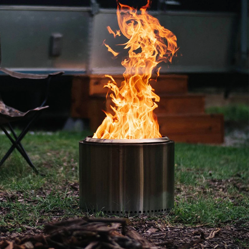 Quality Stainless Steel Portable Smokeless Brazier With Bottom Stand Fire Pit Outdoor 화롯대
