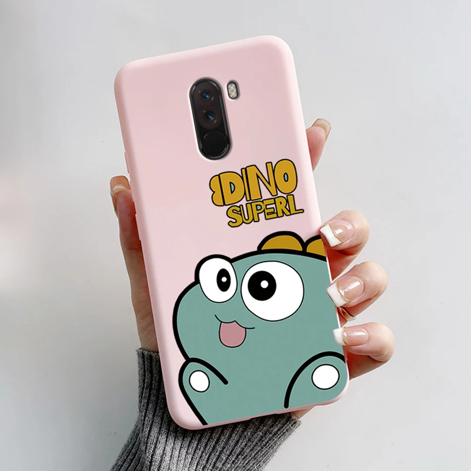 Cute Bear and Frog Cartoon Shockproof Phone Case - Soft Silicone TPU Back Cover for Xiaomi Poco Pocophone F1