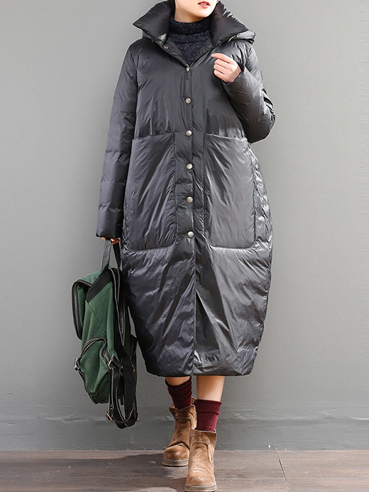 

KJMYYX High Quality Fashion Women Winter Jacket Female White Duck Down Parkas Coat Thick Hoody Coat Plus Size Outwears S-7XL