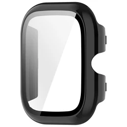 Premium Tempered Glass Screen Protector with Case Cover - Universal Smartwatch Accessory for Vivo Watch GT (Black)