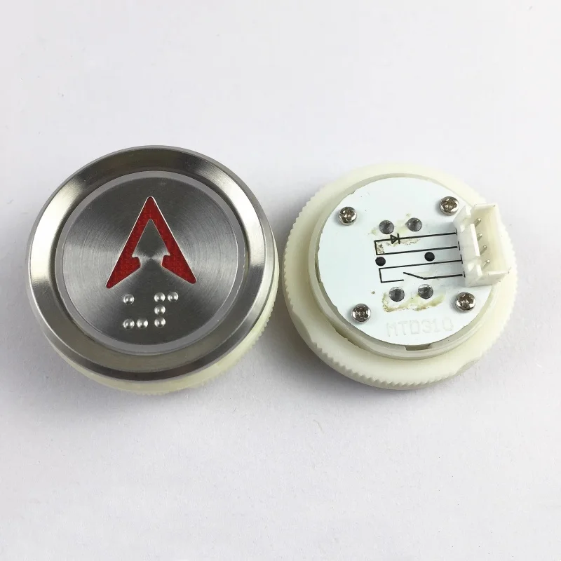 Bouton poussoir d'ascenseur d'uration, acier inoxydable avec braille ou sans braille, diamètre 37mm, DC 24V, MTD310, MTD331, MTD330, 5 pièces