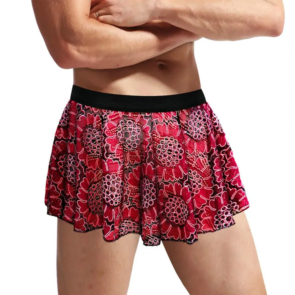 

Men Underwear Boxer Printed Bikini Trunks Lightweight Loose Underpants Elasticity Breath Lingerie Shorts Briefs