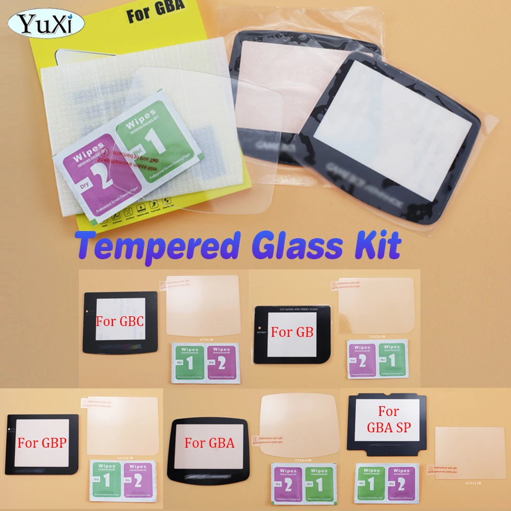 

1Set Anti Scratch Tempered Glass For Gameboy Color GBC GBP Advance GBA SP Console LCD Screen Lens Protector Film Kit Replace