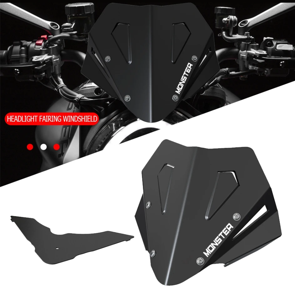 

Front Windshield Windscreen FOR DUCATI MONSTER 937 PLUS Monster937 Plus 2021 2022 Windproof Air Wind Screen Deflector 2023 2024