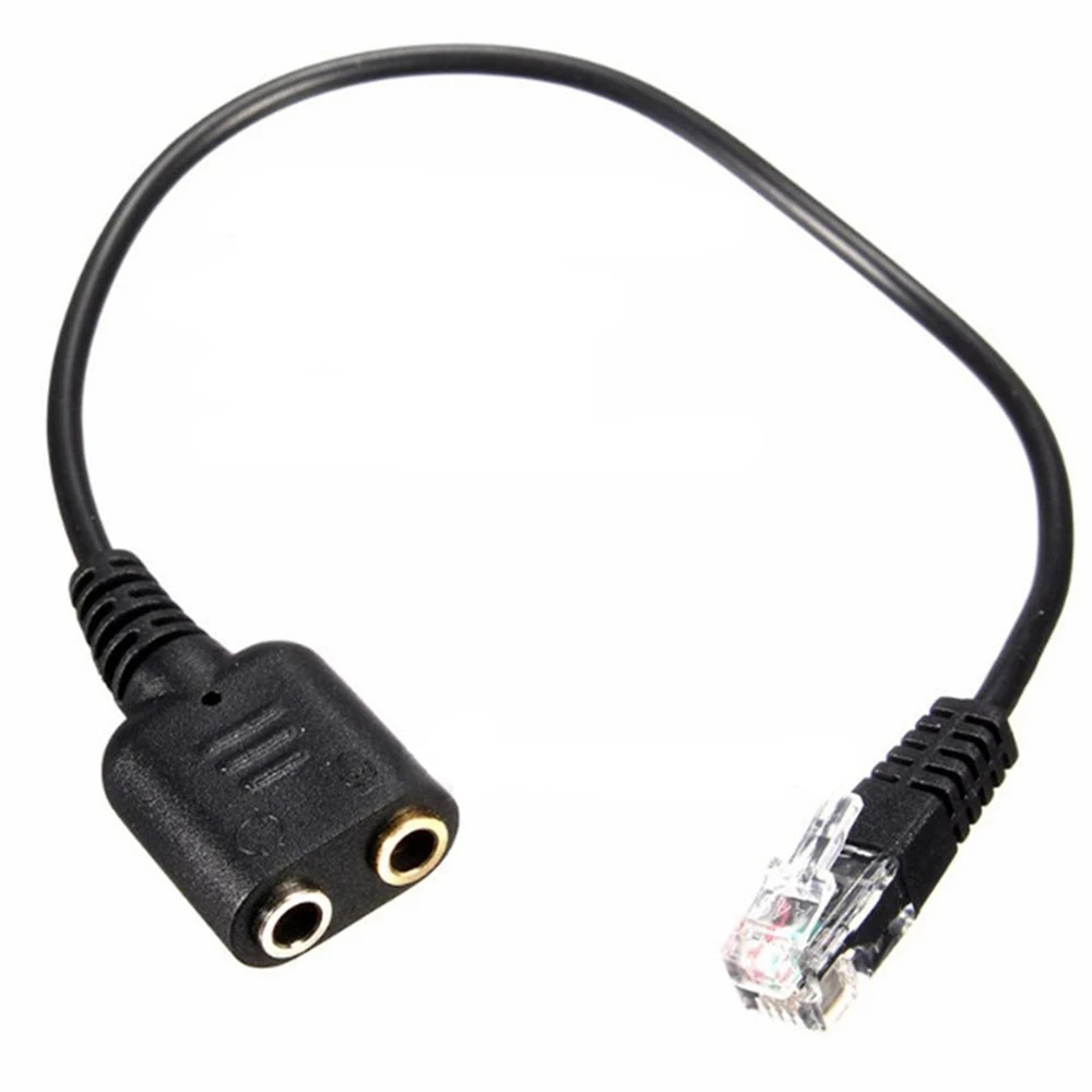 

RJ9 to Dual 3.5mm Headphone Female Converter Adapter Audio Cable 20cm