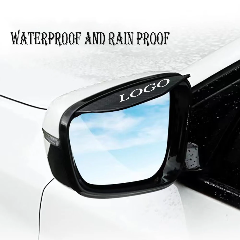 Carbon Fiber Car Rearview Mirror Eyebrow Rain Cover 2Pcs Skoda YETI Auto Accessories rearview mirror rain eyebrow rearview mirror rain guard