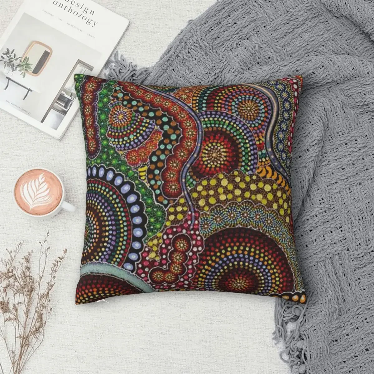 

Australian Aboriginal Art Pillowcase Polyester Pillows Cover Cushion Comfort Throw Pillow Sofa Decorative Cushions Used for Home