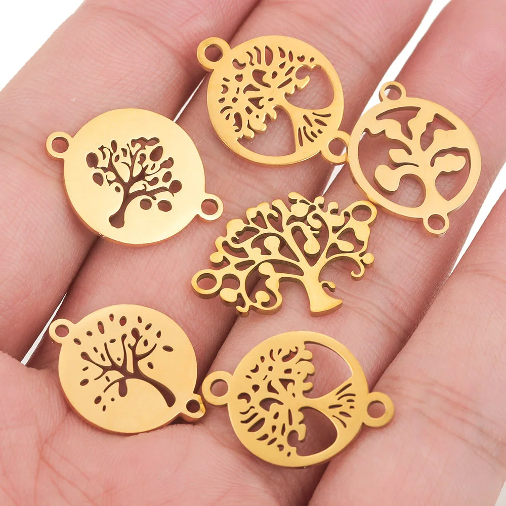 Stainless Steel Tree of Life Pendant Necklace Bracelet Pendant DIY Necklace Bracelet Jewelry Accessory 4
