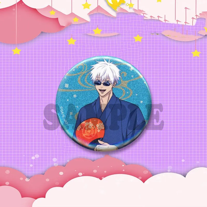 Cartoon Animation Collection Runde Brosche Niedliche Anime Figur Gojo Satoru Abzeichen Schmuck Pins Geschenke für Freunde Tasche Hut Shirt Dekor – Detail 8